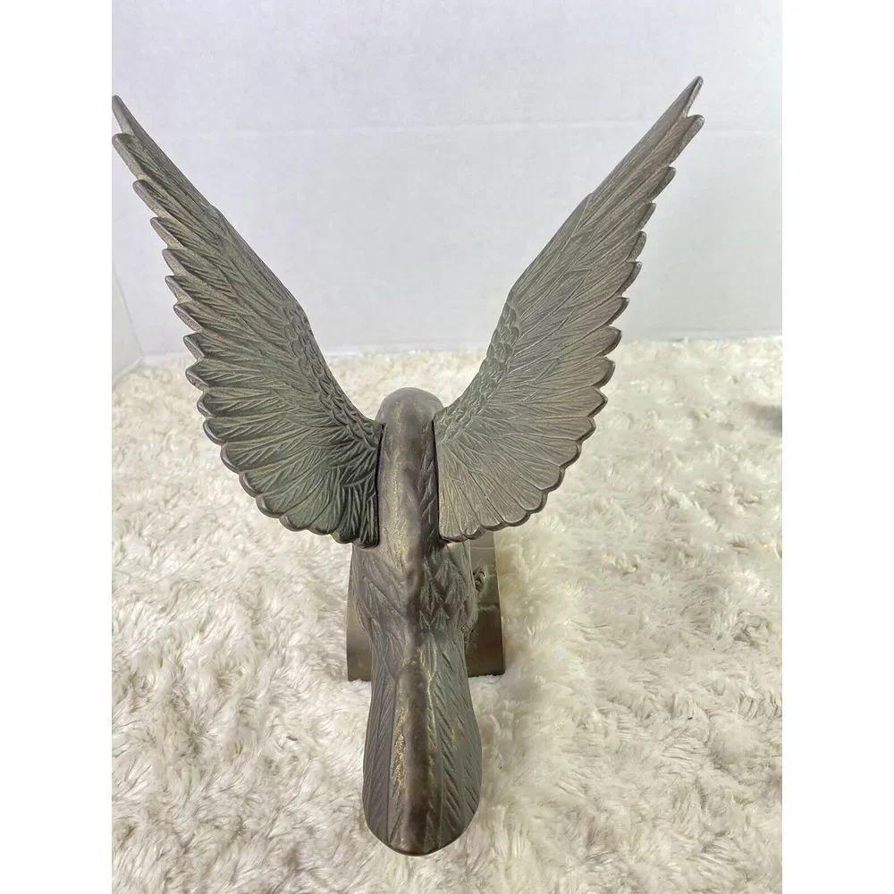 Brass Eagle VTG Perched Pose on Tree 8.5‎ x 8 inches Heavy Offce Home Decor